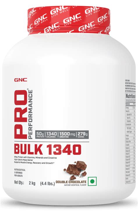 GNC Pro Performance Bulk 1340 is a high-calorie mass gainer that is specifically designed to help athletes and bodybuilders achieve their fitness goals. With 1340 calories per serving, this product is guaranteed to help you gain weight and muscle mass. With a protein-to-carb ratio of 1:7, this product is designed to improve endurance and reduce ...